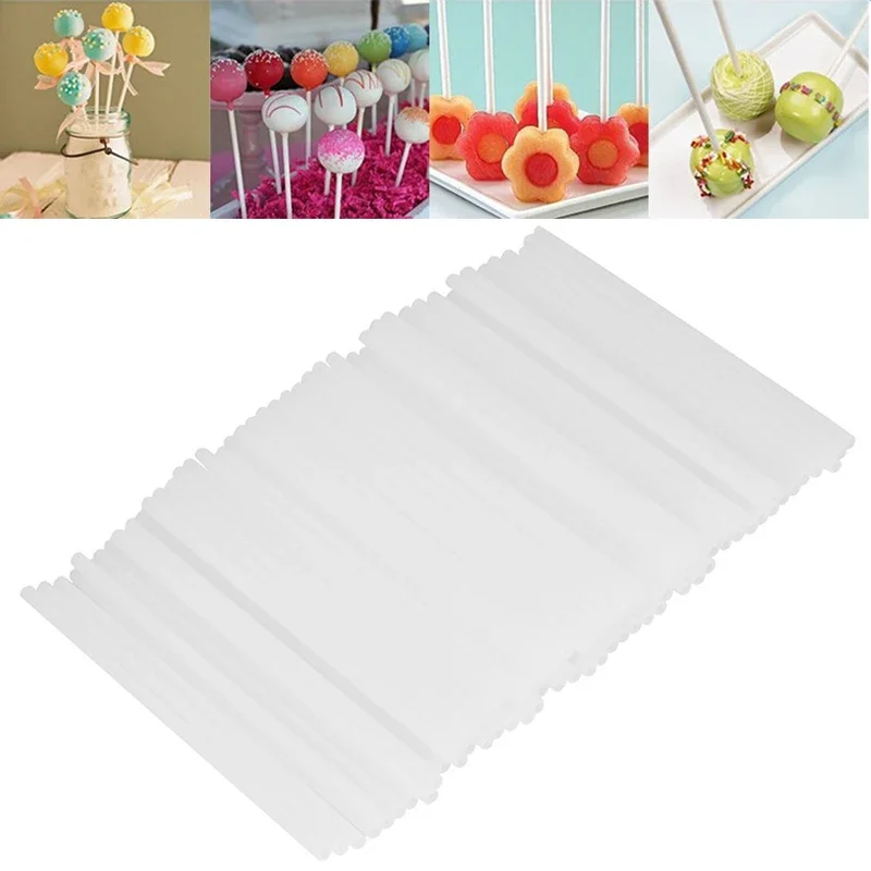 Kitchen Gadgets Under $10 - 50/100 個キッチン用品 10/15 センチメートル中空プラスチックロリポップスティックケーキポップアクセサリー耐熱皿ダイニングバー家庭菜園