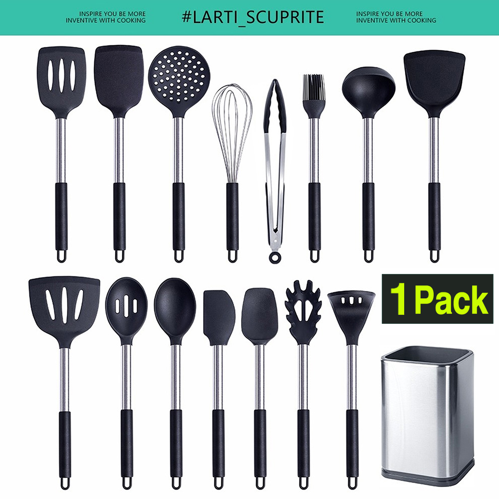 Kitchen Gadgets Under $10 - 1 パックシリコンキッチン用品調理器具キッチンアクセサリースパチュラターナー耐熱スープスプーンパスタザルシャベル
