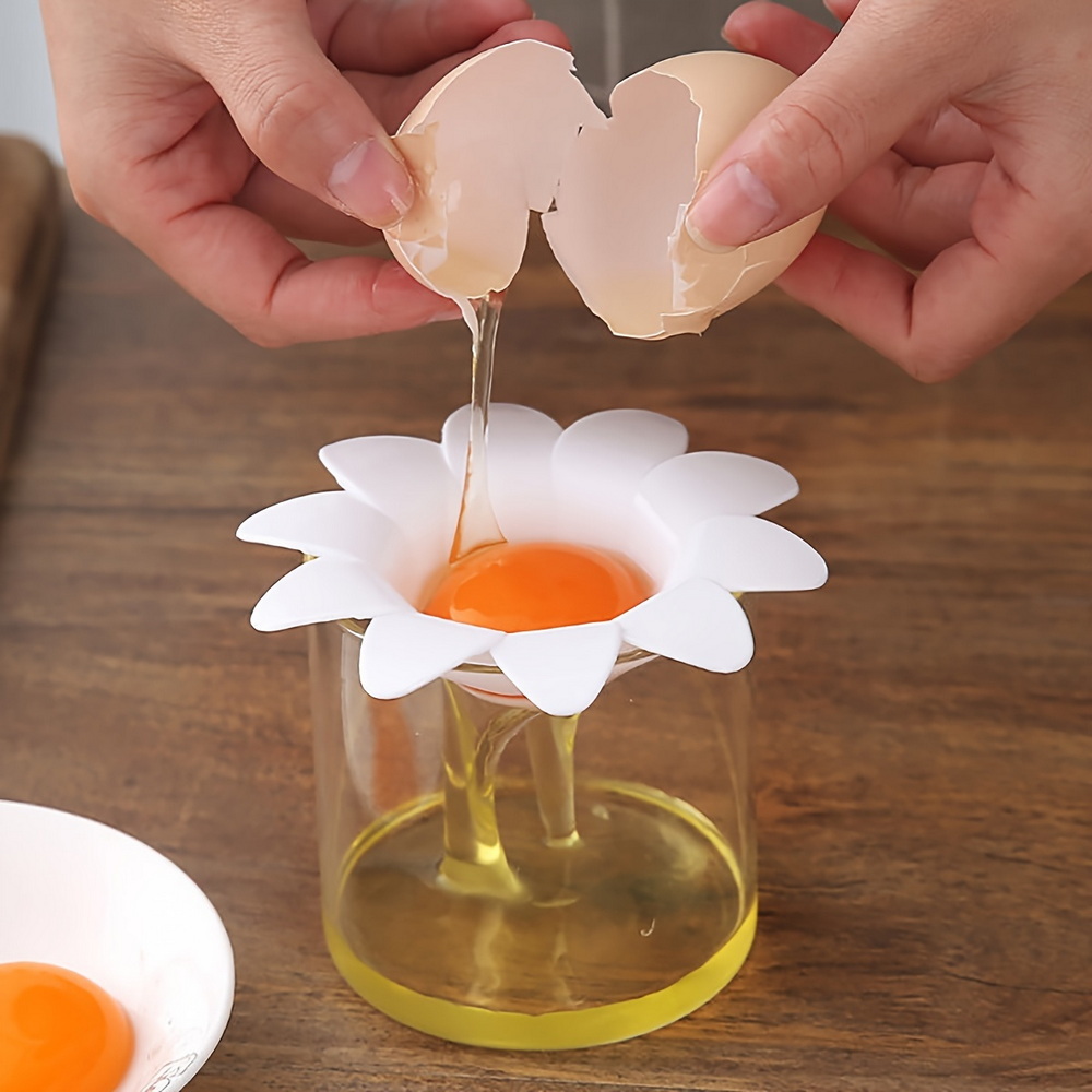 Kitchen Gadgets Under $10 - 1/5/10 個かわいい花柄卵黄と卵白分離器キッチン小型ツールベーキングアクセサリーツール卵液抽出器