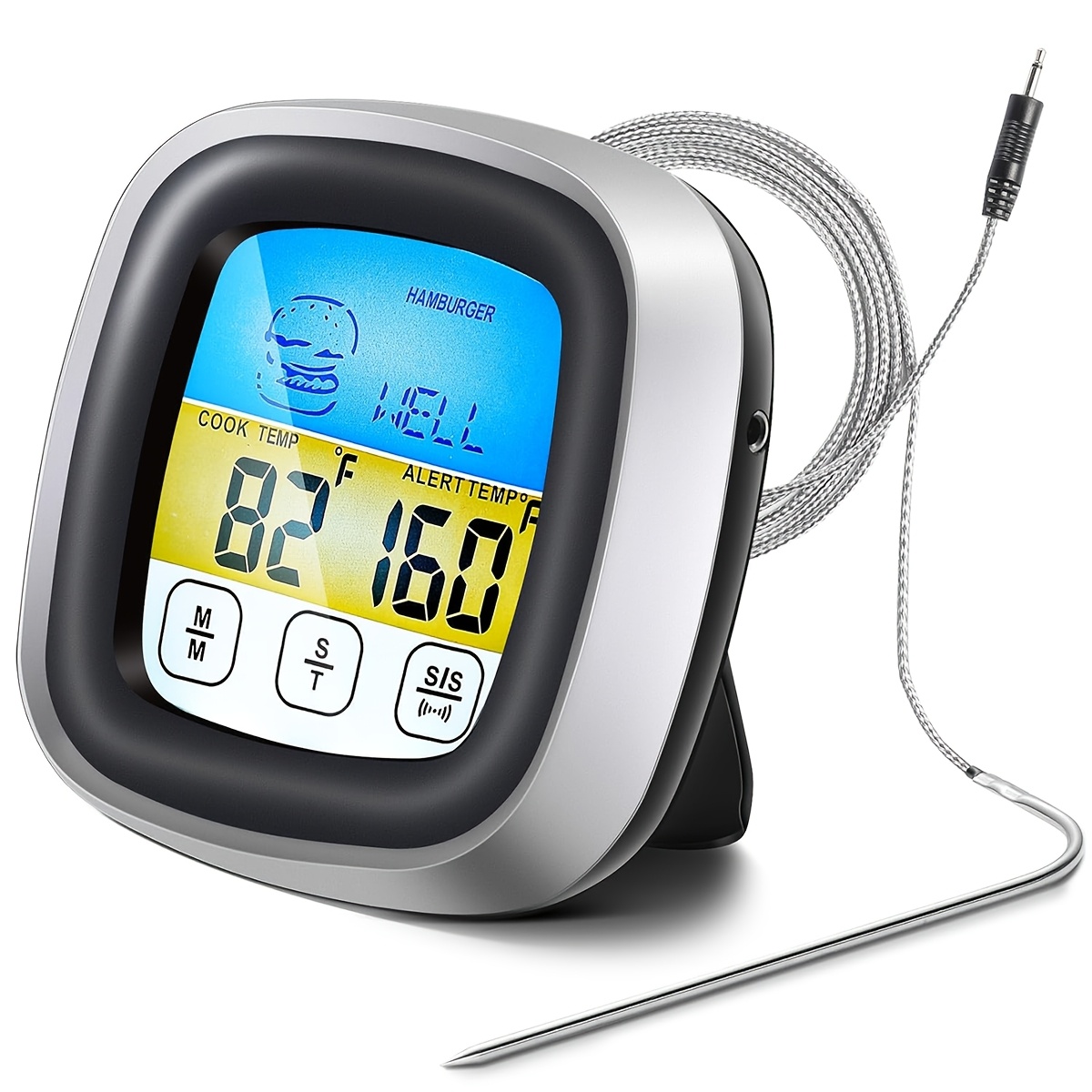 Kitchen Timer Digital - デジタル肉用温度計 BBQ タイマー 調理器具 ロングプローブ オーブン温度計