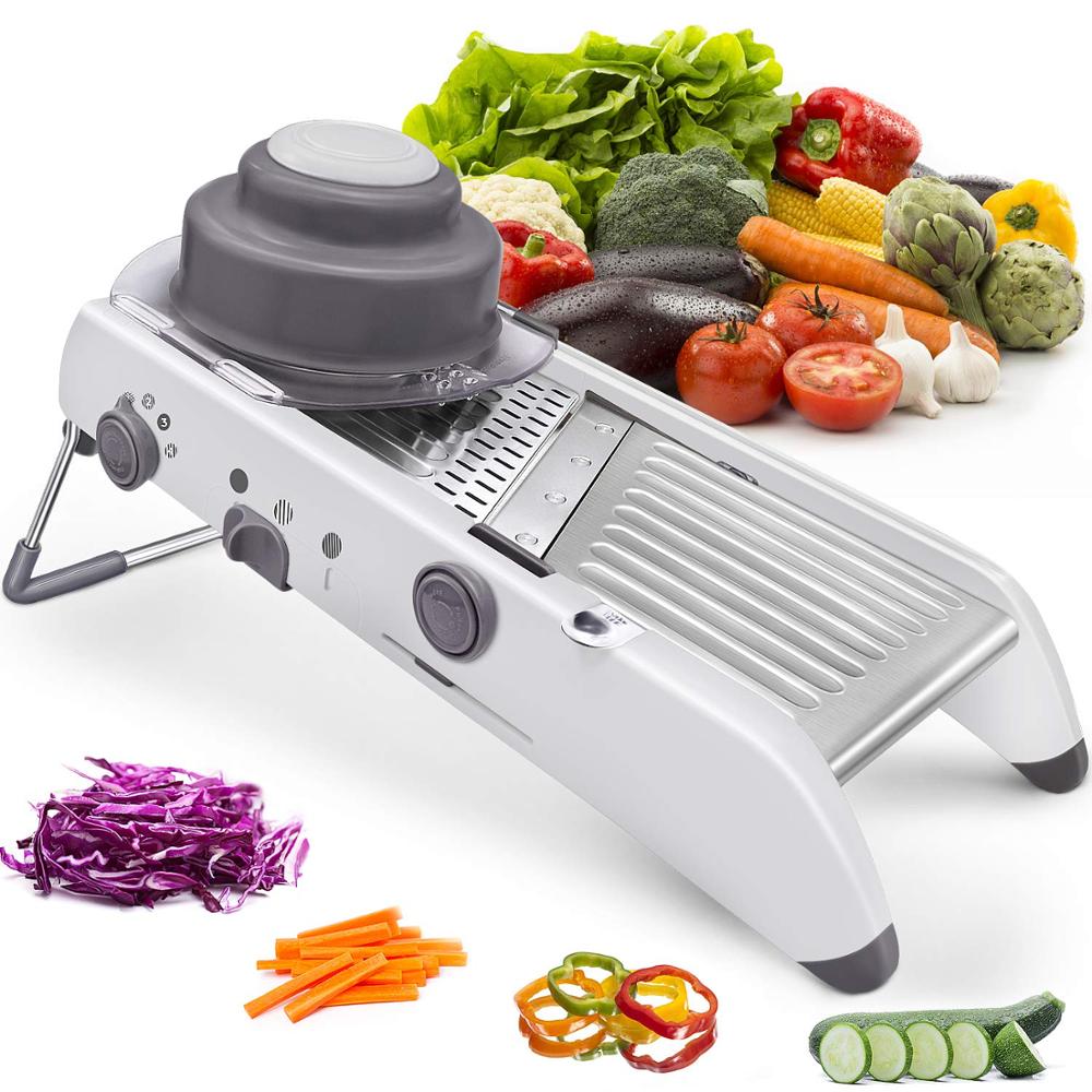 Kitchen Gadgets Dropshipping - LMETJMA 18 種類調整可能なマンドリンスライサーステンレス鋼野菜ジュリアンおろし金玉ねぎポテトスライサーカッター KC0326