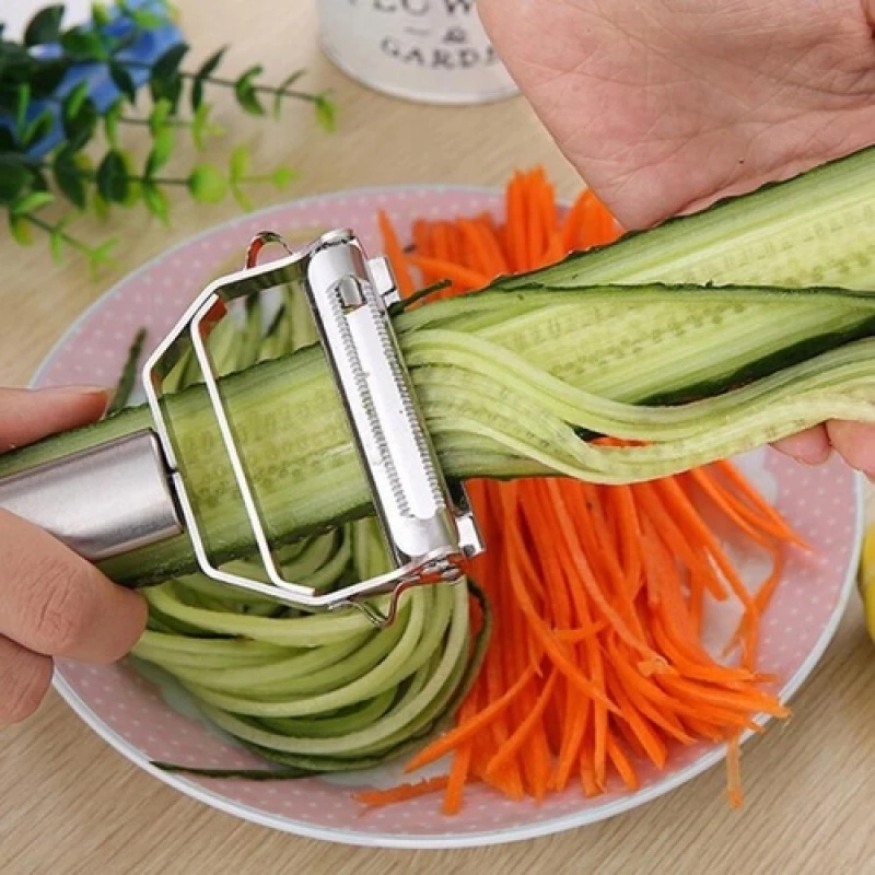Kitchen Gadgets Dropshipping - 多機能ステンレス鋼キッチンピーラー果物野菜ジャガイモニンジンキュウリおろし金千切り耐久性のある野菜スライサー