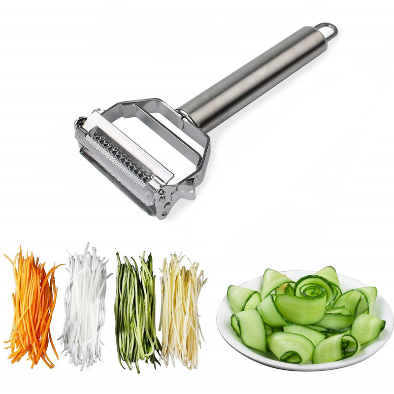 Kitchen Gadgets Dropshipping - LMETJMA 多機能千切りピーラー野菜果物ピーラーステンレス鋼耐久性のあるポテトスライサーシュレッダーニンジンピーラー