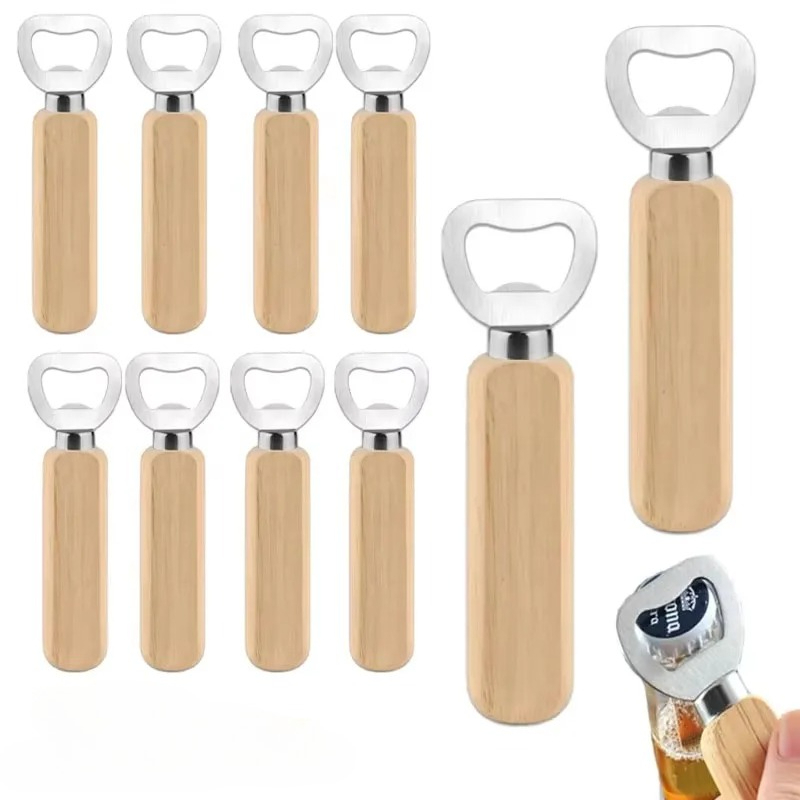 Kitchen Gadgets Home Party - ステンレス鋼木製ボトルオープナー 家庭用キッチンバーレストランパーティーギフトキッチンアクセサリーガジェット