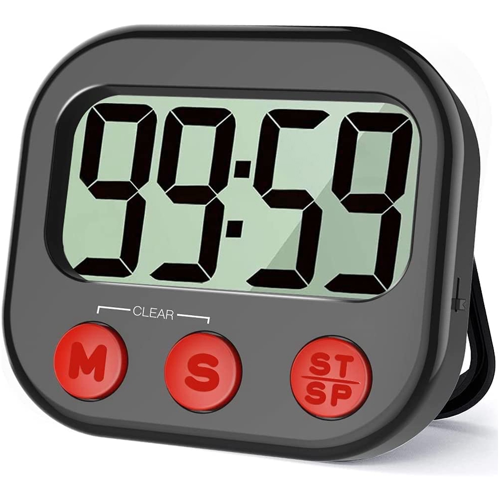 Kitchen Timer Digital - デジタルビジュアルキッチンタイマー、磁気時計、カウントダウンタイマー、調理用大型液晶画面ディスプレイ