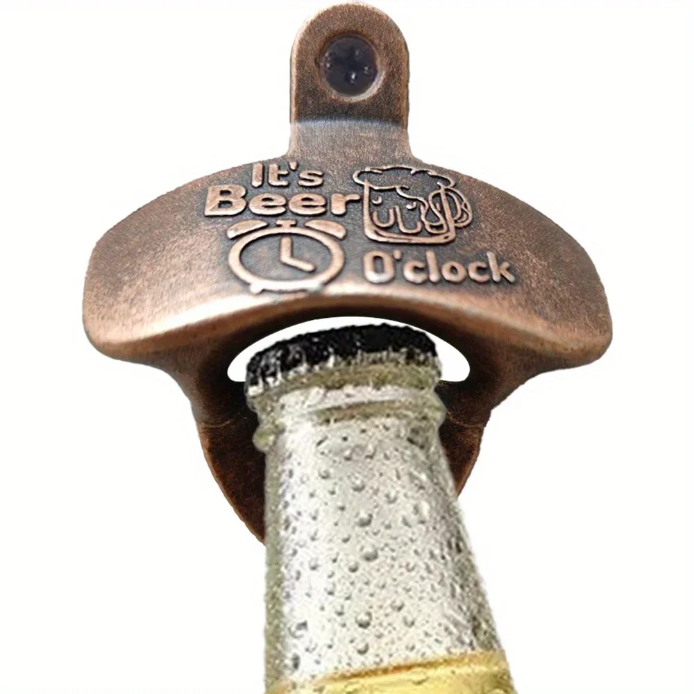 Kitchen Gadgets Vintage - 1pc それは Beer'O クロック栓抜き壁取り付けネジ付きヴィンテージレトロビールオープナーバーベキュー DIY ツールバーの装飾キッチンガジェット