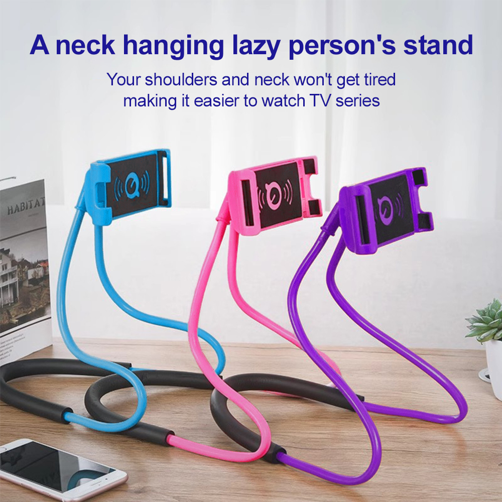 Kitchen Gadgets Online - 首掛け式怠惰な携帯電話スタンド、フレキシブルグースネック携帯電話ホルダー、360度回転タブレットマウント、ハンズフリー多目的ブラケット