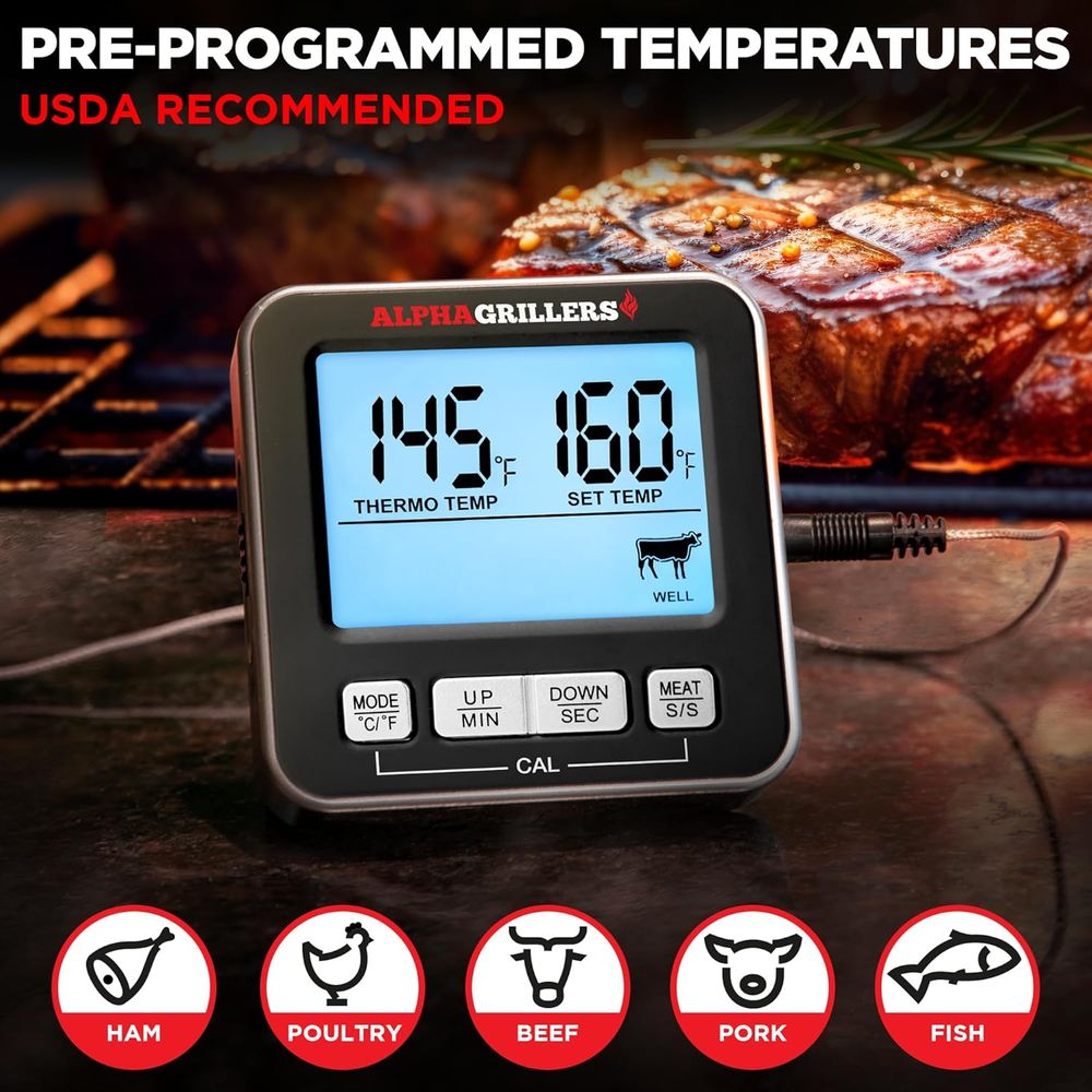 デジタルキッチンオーブン温度計（調理、グリル、BBQスモーカ - Kitchen Timer Digital のレビューと価格