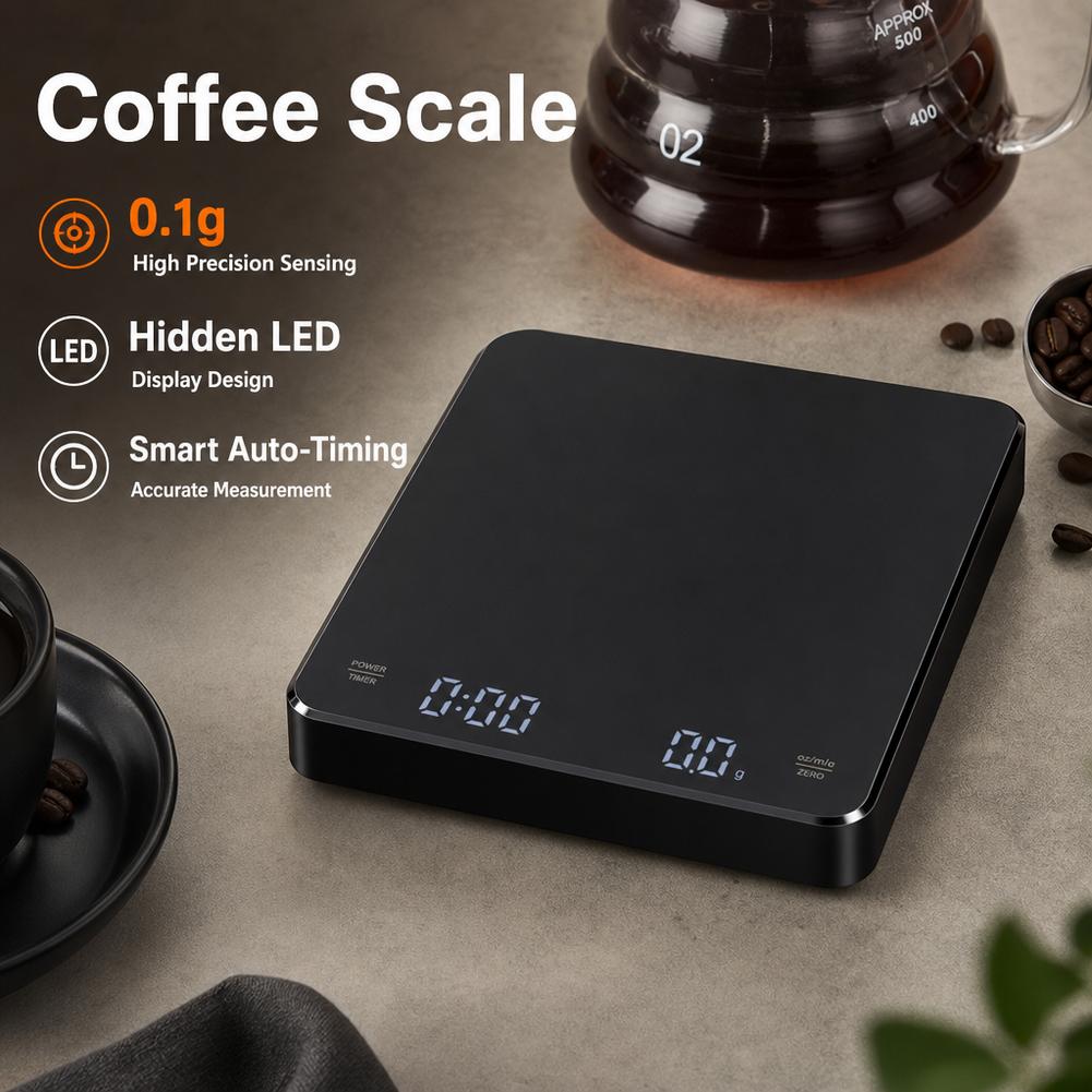 USBデジタルコーヒースケール 充電式 LEDスクリーン 0 - Kitchen Timer Digital のレビューと価格