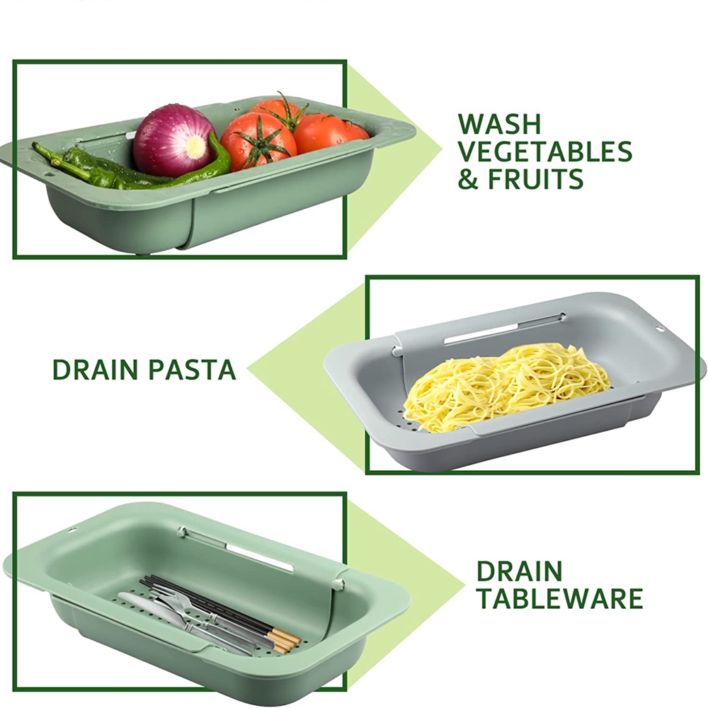 シンク上に置く伸縮式水切りかご、果物や野菜の洗い、調理済みパ - Kitchen Gadgets Dropshipping のレビューと価格
