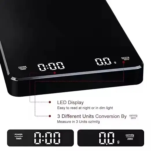 ミニコーヒースケール タイマー付き ポータブルデジタルキッチ - Kitchen Timer Digital のレビューと価格