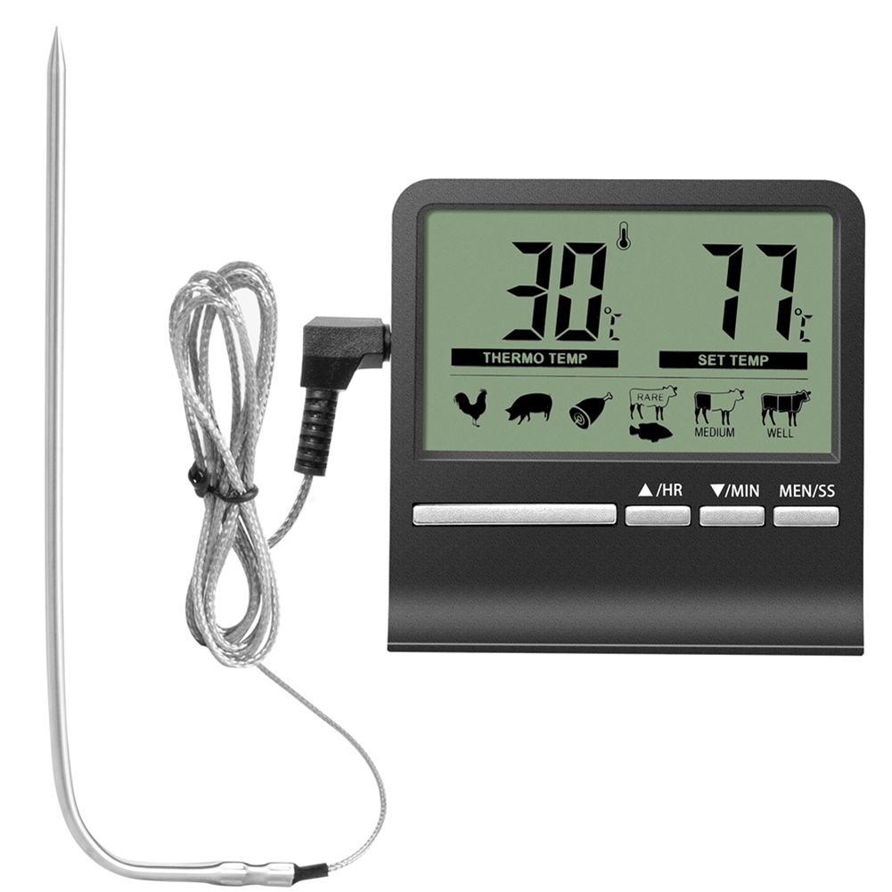キッチンデジタル温度計金属プローブ肉食品温度計オーブンバーベ - Kitchen Timer Digital のレビューと価格