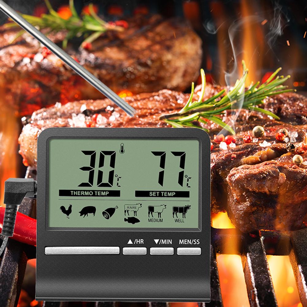 キッチンデジタル温度計金属プローブ肉食品温度計オーブンバーベ - Kitchen Timer Digital のレビューと価格