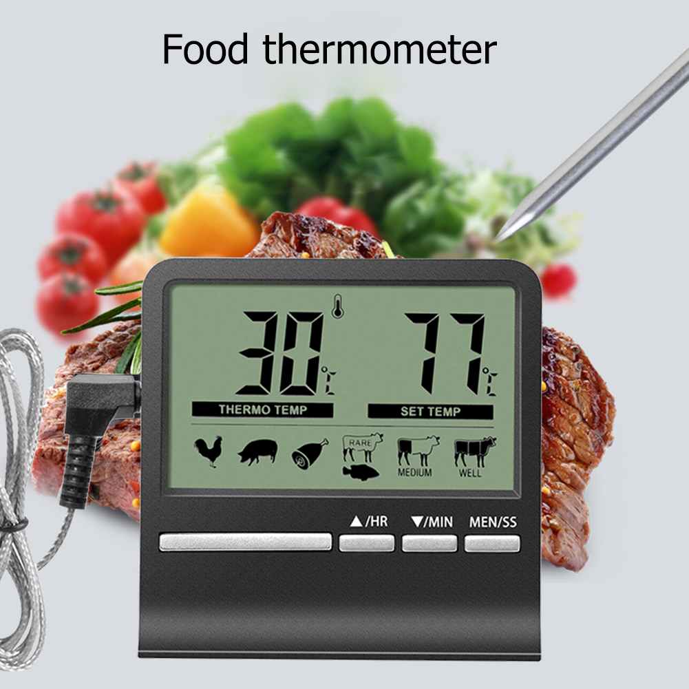 キッチンデジタル温度計金属プローブ肉食品温度計オーブンバーベ - Kitchen Timer Digital のレビューと価格