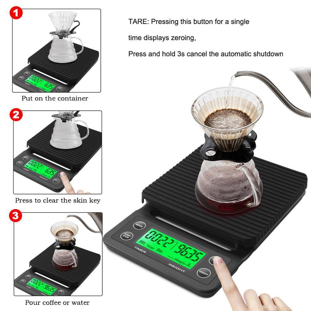 3kg/0.1g 5kg/0.1g ドリップコーヒースケール - Kitchen Timer Digital のレビューと価格