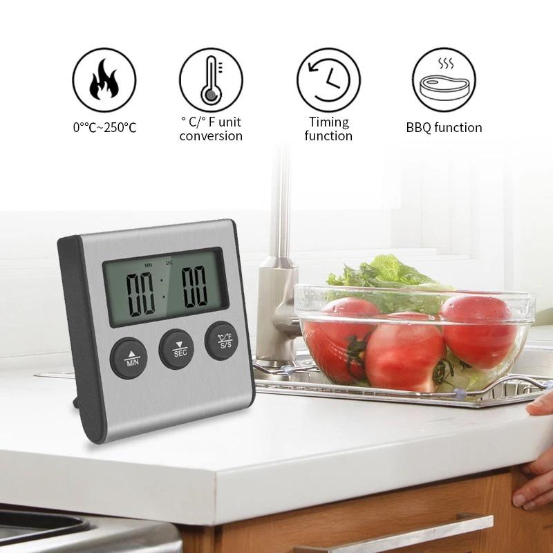 【L】デジタルキッチン調理用プローブ付き温度計、肉や食品の温 - Kitchen Timer Digital のレビューと価格