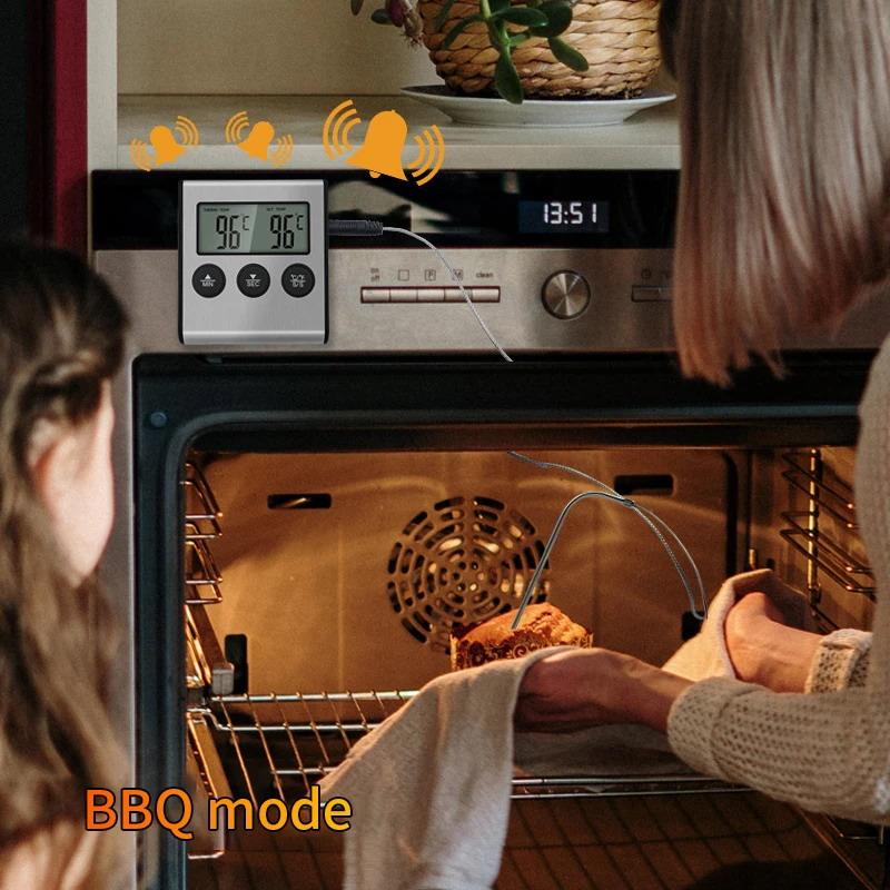 【L】デジタルキッチン調理用プローブ付き温度計、肉や食品の温 - Kitchen Timer Digital のレビューと価格