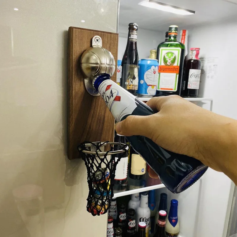 ポケット付きバスケットボールショットボトルオープナー、壁掛け - Kitchen Gadgets Home Party のレビューと価格
