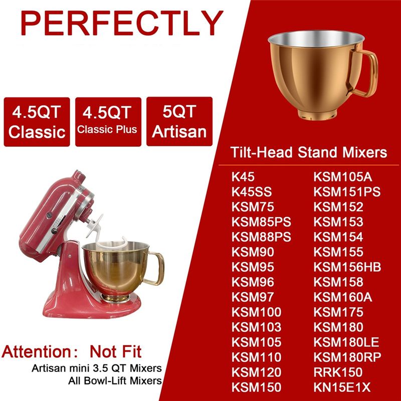 A27F-5 QT ステンレス製ミキサーボウル キッチンエイ - Kitchenaid Mixer Artisan 5Qt のレビューと価格