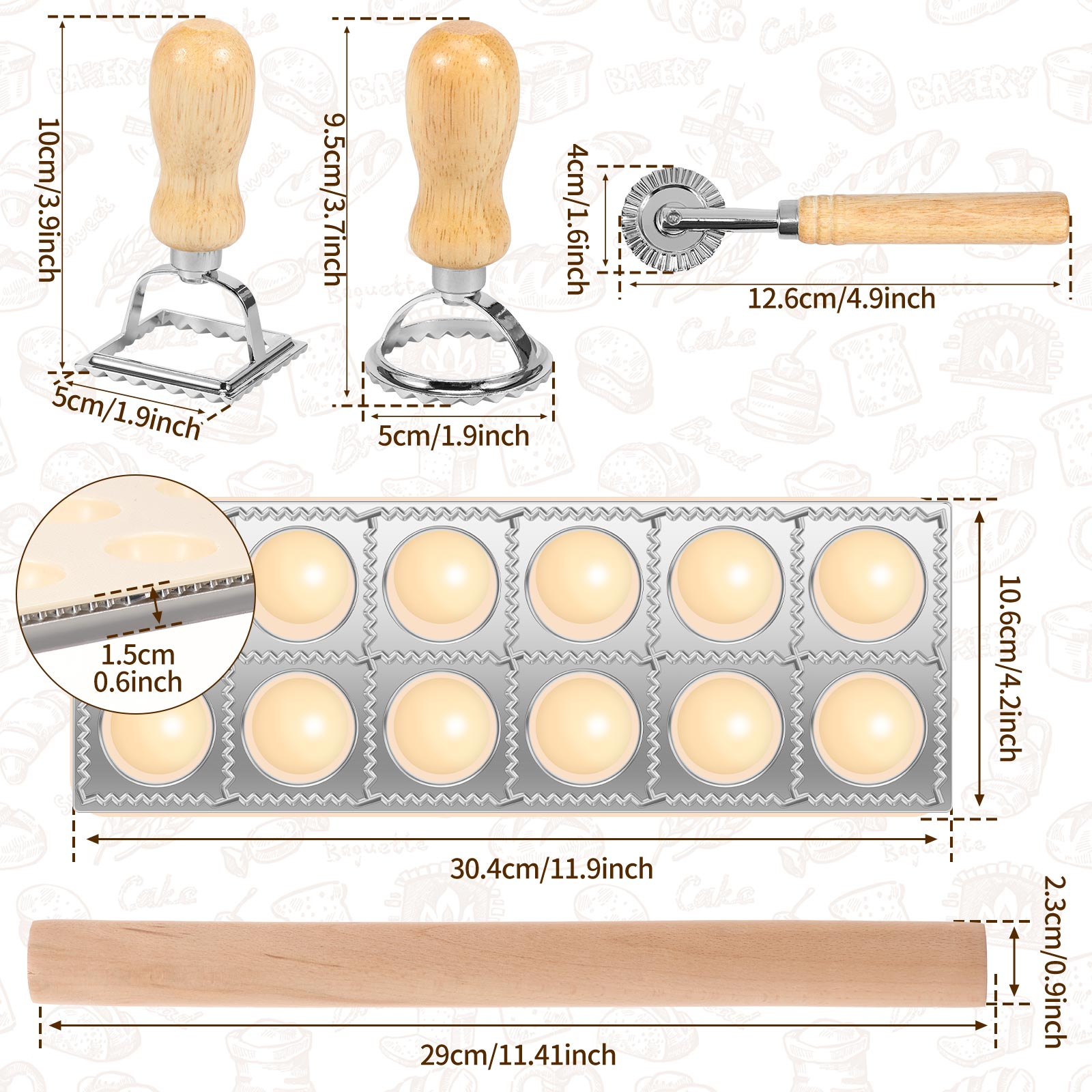 4/5/7個入りラビオリメーカー型セット 10/12穴 ラビ - Kitchen Gadgets Under $10 のレビューと価格