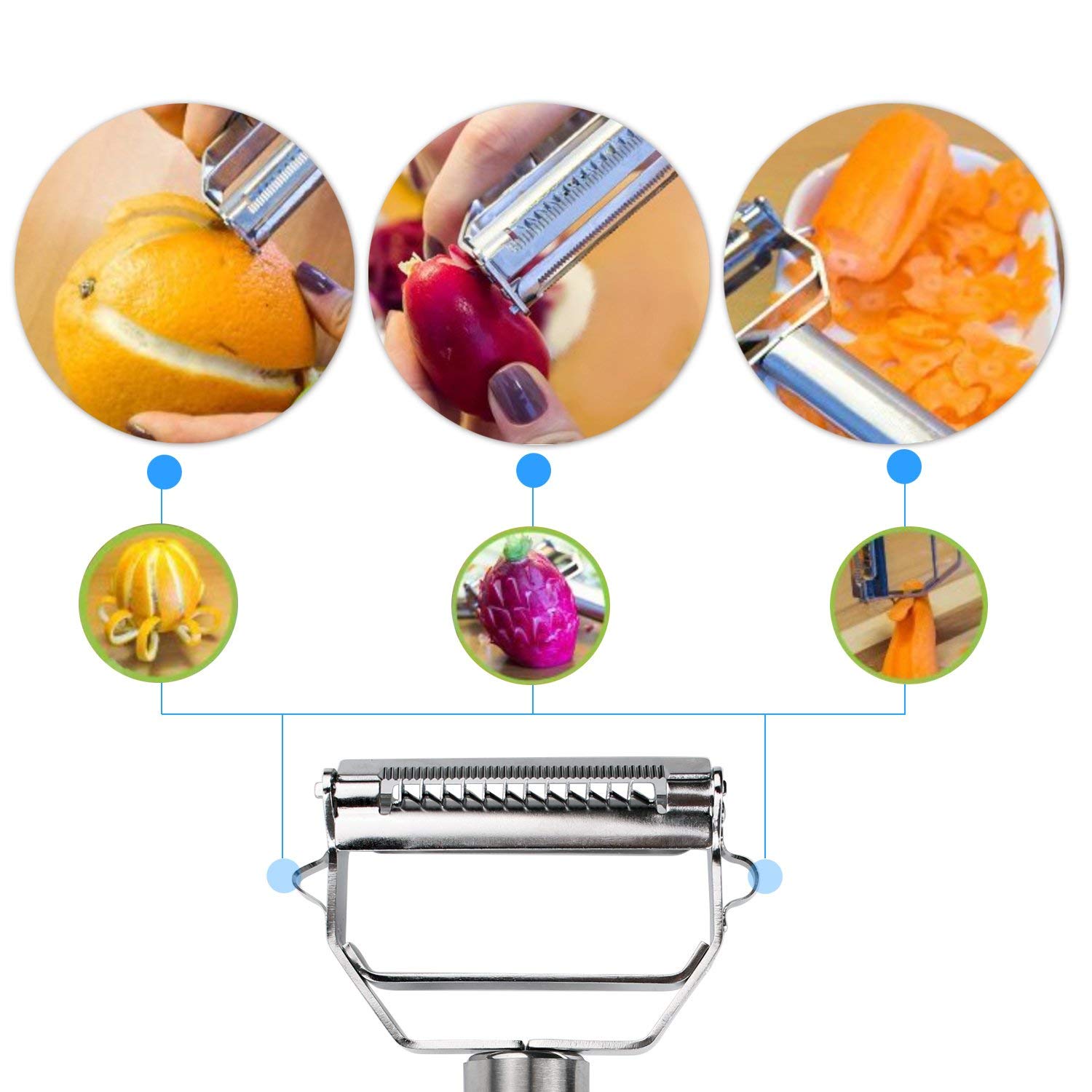 LMETJMA 多機能千切りピーラー野菜果物ピーラーステンレ - Kitchen Gadgets Dropshipping のレビューと価格