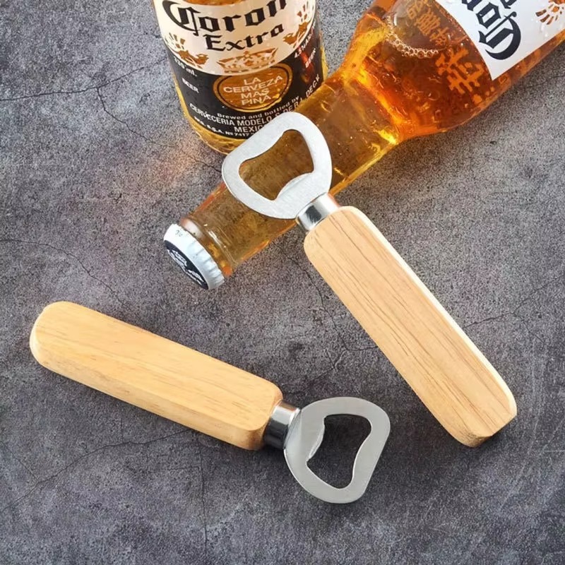 ステンレス鋼木製ボトルオープナー 家庭用キッチンバーレストラ - Kitchen Gadgets Home Party のレビューと価格