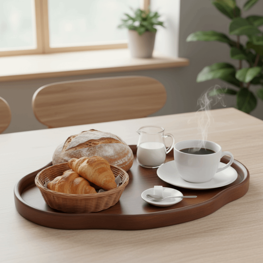 不規則な形の竹製装飾サービングトレイ中国風の滑らかな表面のテ - Kitchen Gadgets Vintage のレビューと価格