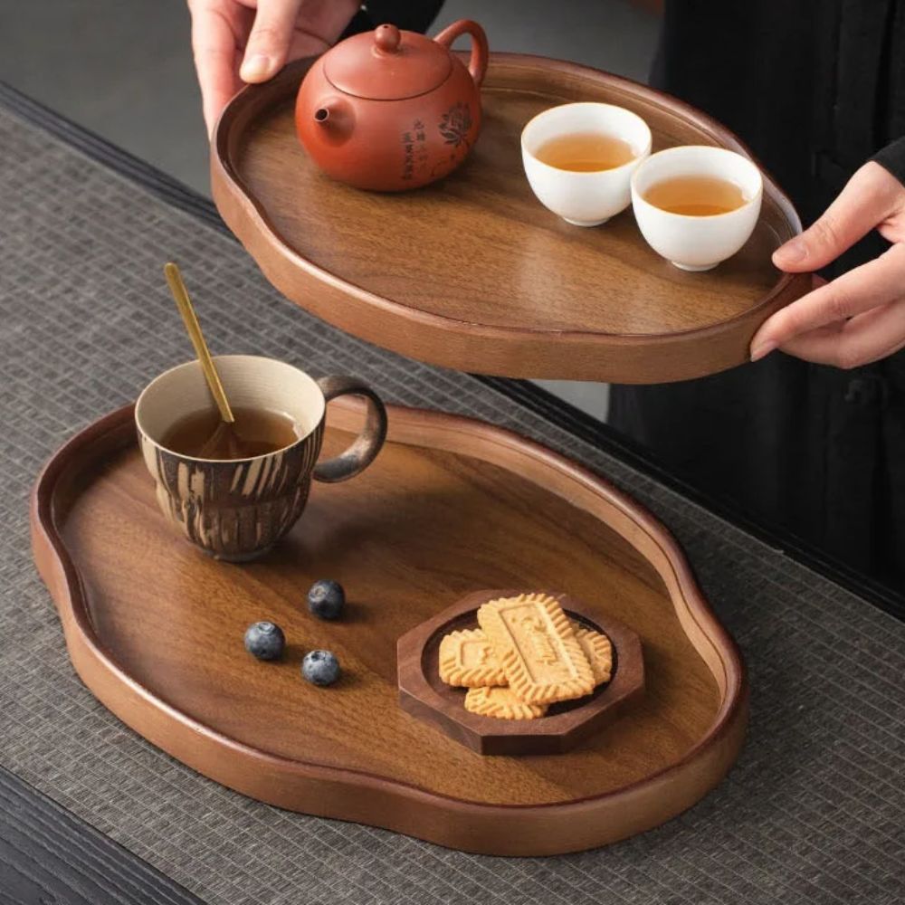 不規則な形の竹製装飾サービングトレイ中国風の滑らかな表面のテ - Kitchen Gadgets Vintage のレビューと価格
