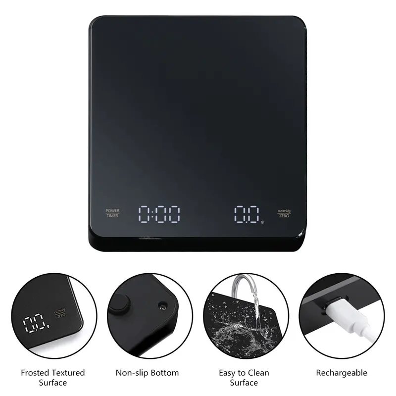 デジタルコーヒースケール タイマー付き LEDスクリーン エ - Kitchen Timer Digital のレビューと価格