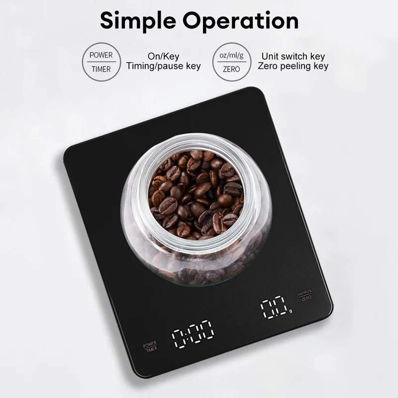 デジタルコーヒースケール タイマー付き LEDスクリーン エ - Kitchen Timer Digital のレビューと価格