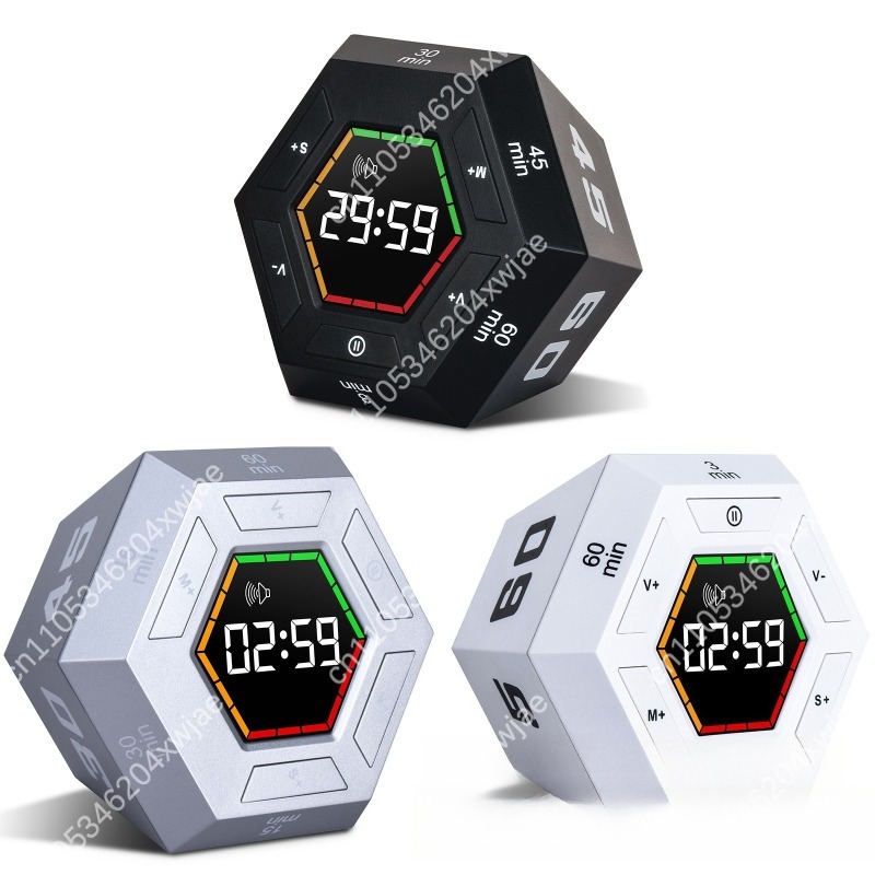 六角形ビジュアルフリップデジタルタイマー LEDディスプレイ - Kitchen Timer Digital のレビューと価格